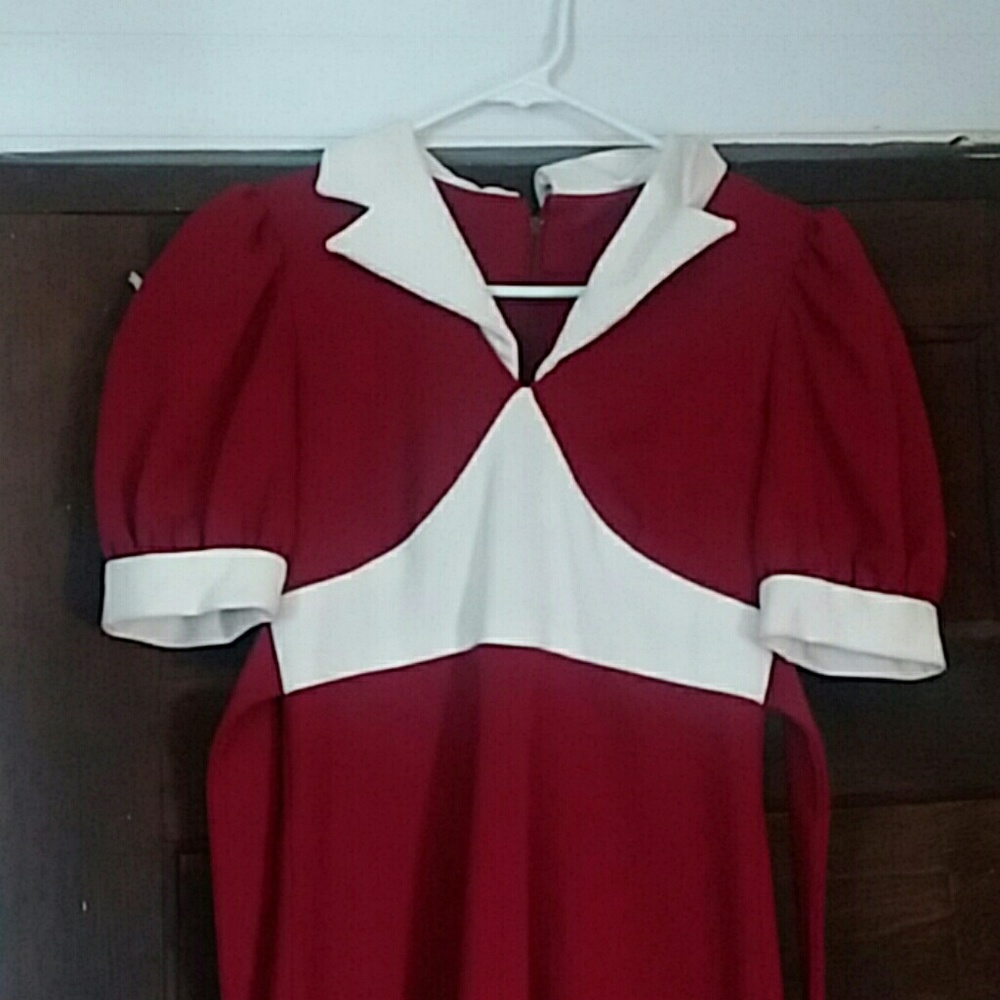 Maroon/Red 1940s Style Dress